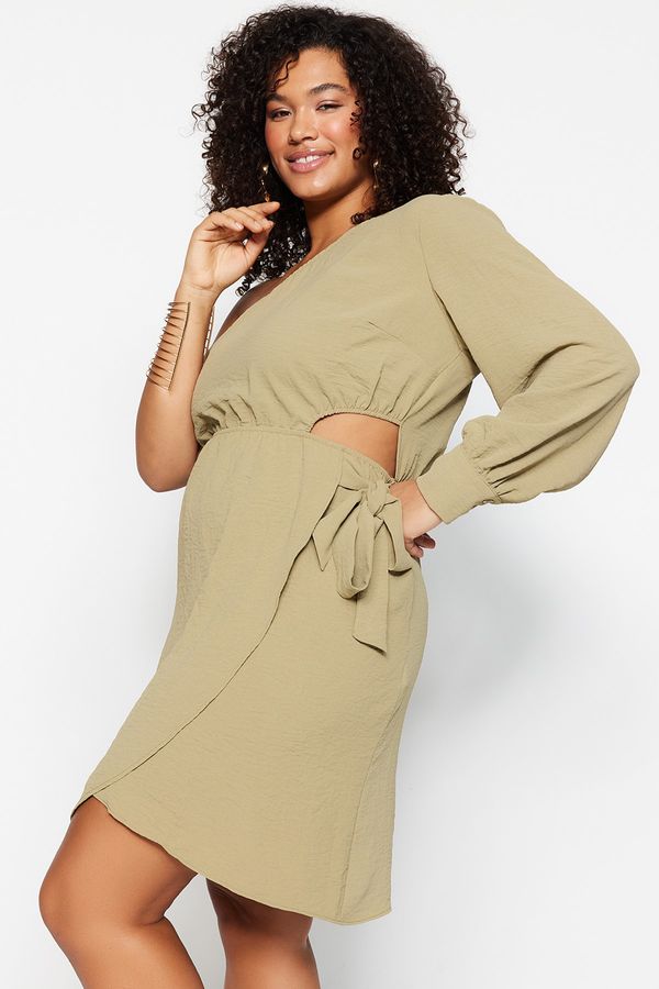 Trendyol Trendyol Curve Plus Size Dress - Green - Skater