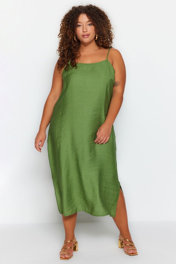 Trendyol Trendyol Curve Plus Size Dress - Khaki - Shift