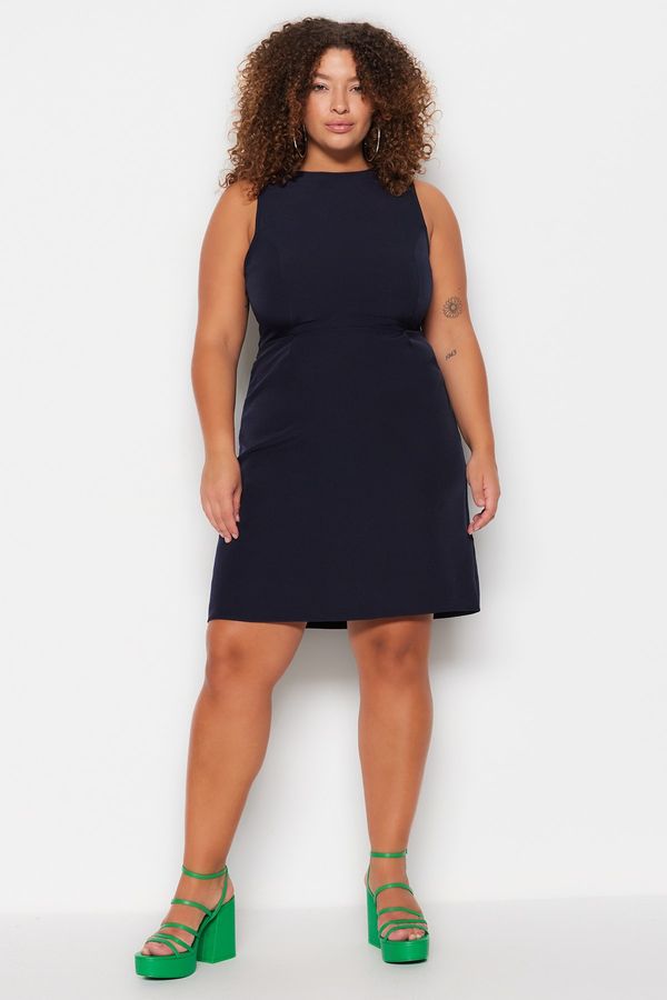 Trendyol Trendyol Curve Plus Size Dress - Navy blue - A-line