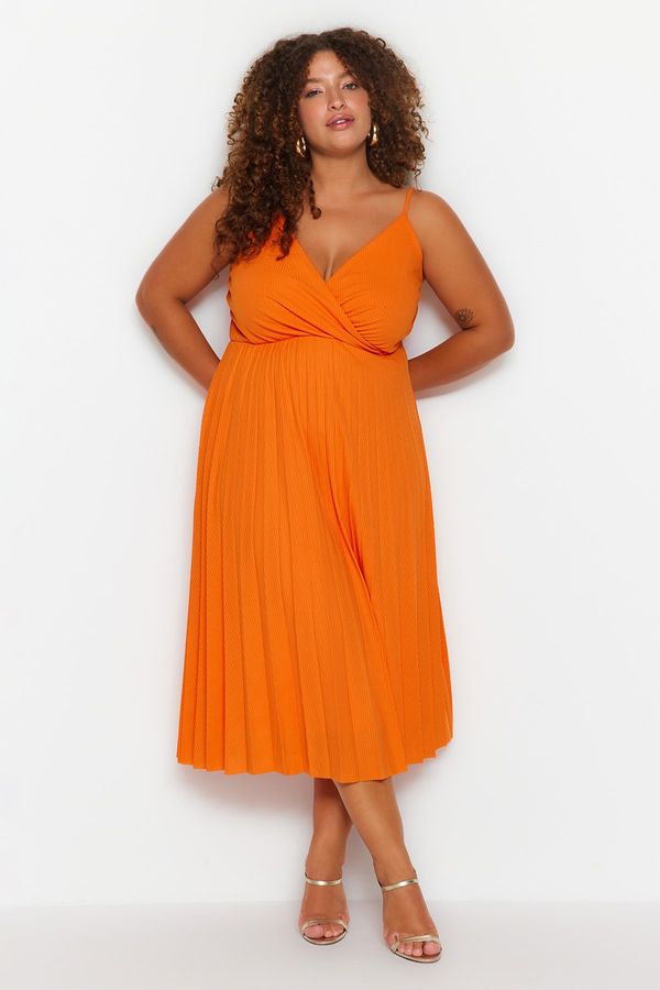 Trendyol Trendyol Curve Plus Size Dress - Orange - A-line