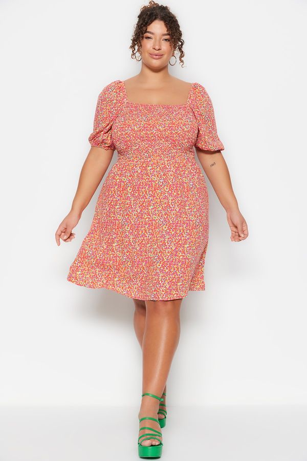 Trendyol Trendyol Curve Plus Size Dress - Pink - Skater