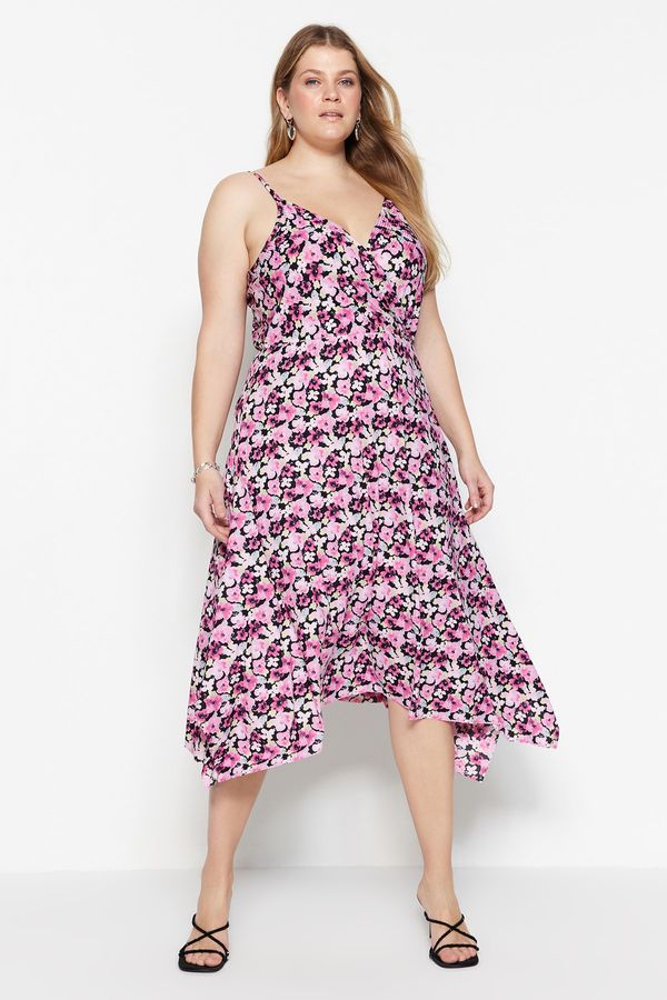 Trendyol Trendyol Curve Plus Size Dress - Pink - Skater