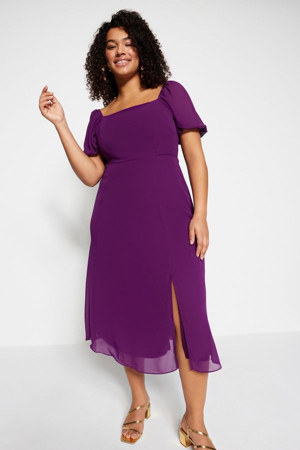Trendyol Trendyol Curve Plus Size Dress - Purple - A-line