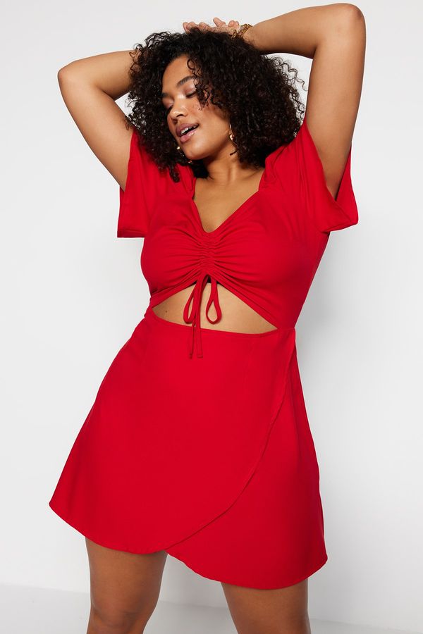 Trendyol Trendyol Curve Plus Size Dress - Red - A-line