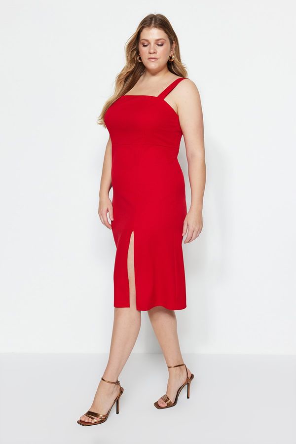 Trendyol Trendyol Curve Plus Size Dress - Red - Bodycon