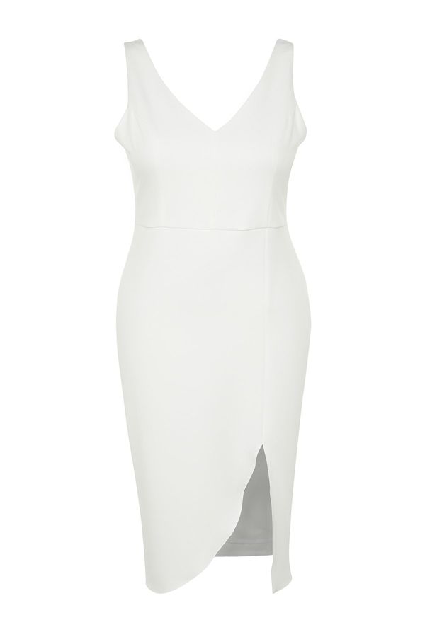 Trendyol Trendyol Curve Plus Size Dress - White - Bodycon