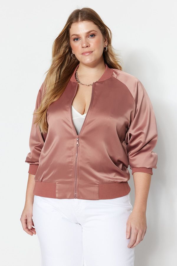 Trendyol Trendyol Curve Plus Size Jacket - Pink - Relaxed fit