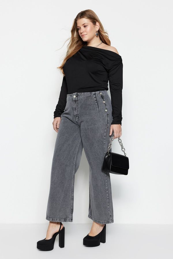 Trendyol Trendyol Curve Plus Size Jeans - Gray - Wide leg