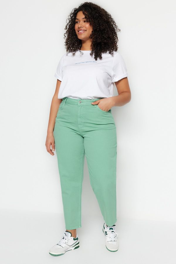Trendyol Trendyol Curve Plus Size Jeans - Green - Mom