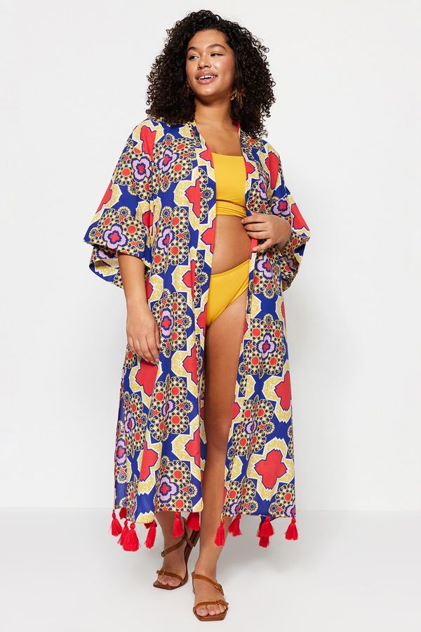 Trendyol Trendyol Curve Plus Size Kimono & Kaftan - Multi-color