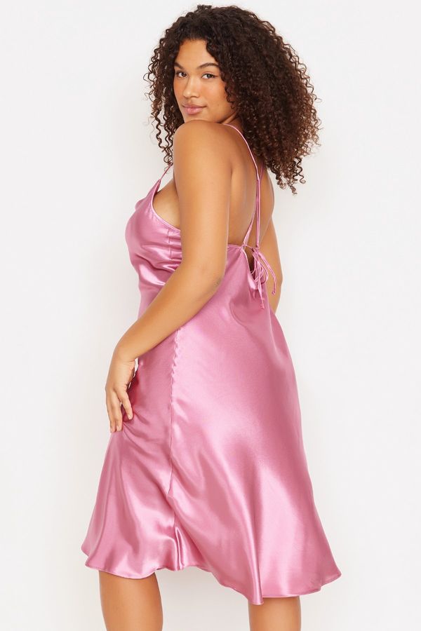 Trendyol Trendyol Curve Plus Size Nightgown - Pink