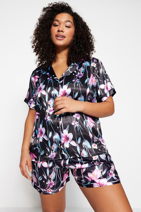 Trendyol Trendyol Curve Plus Size Pajama Set - Multi-color - Floral