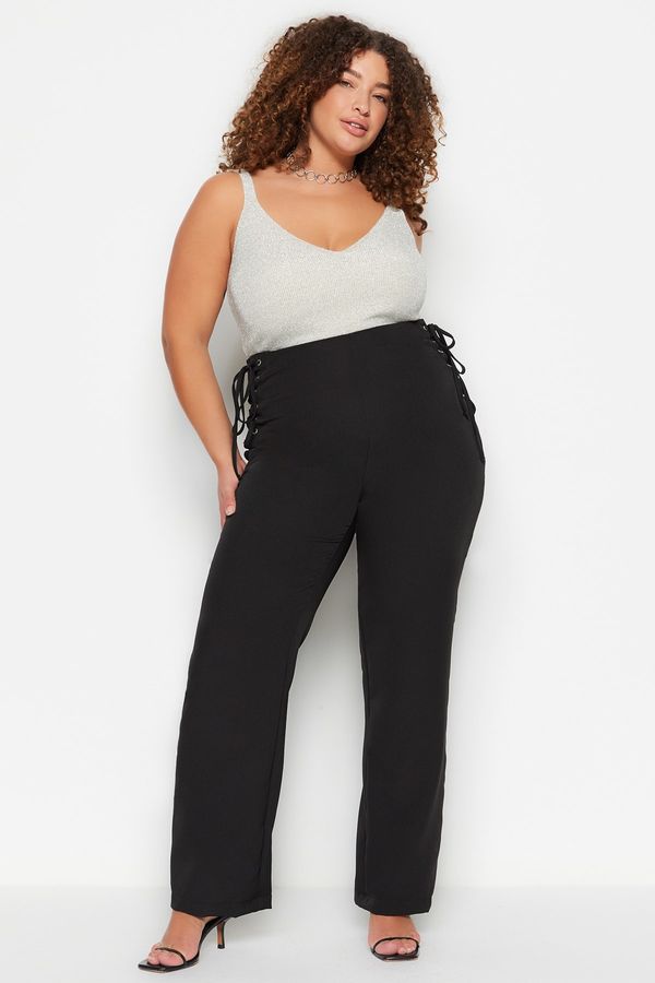 Trendyol Trendyol Curve Plus Size Pants - Black - Wide leg