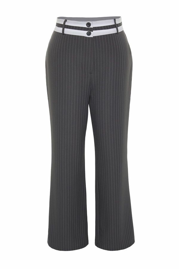 Trendyol Trendyol Curve Plus Size Pants - Gray - Wide leg