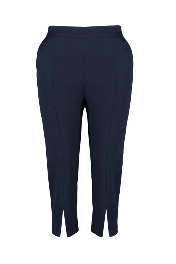 Trendyol Trendyol Curve Plus Size Pants - Navy blue - Slim