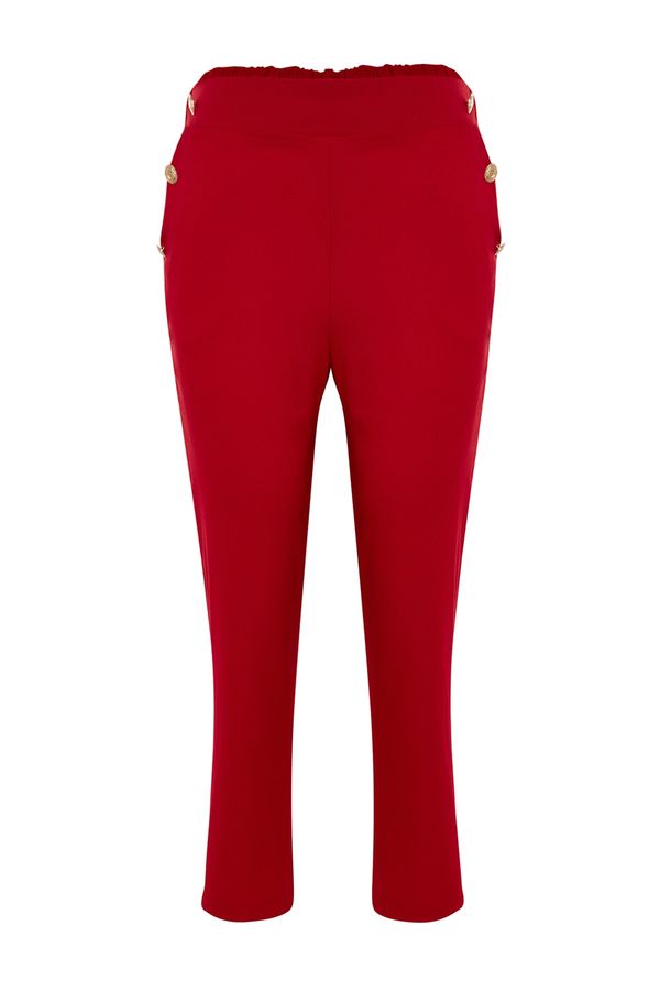 Trendyol Trendyol Curve Plus Size Pants - Red - Slim
