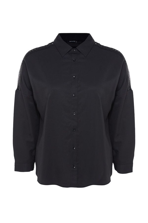 Trendyol Trendyol Curve Plus Size Shirt - Black - Oversize