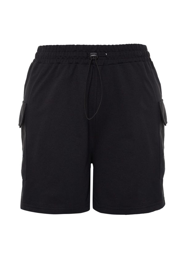 Trendyol Trendyol Curve Plus Size Shorts & Bermuda - Black - High Waist