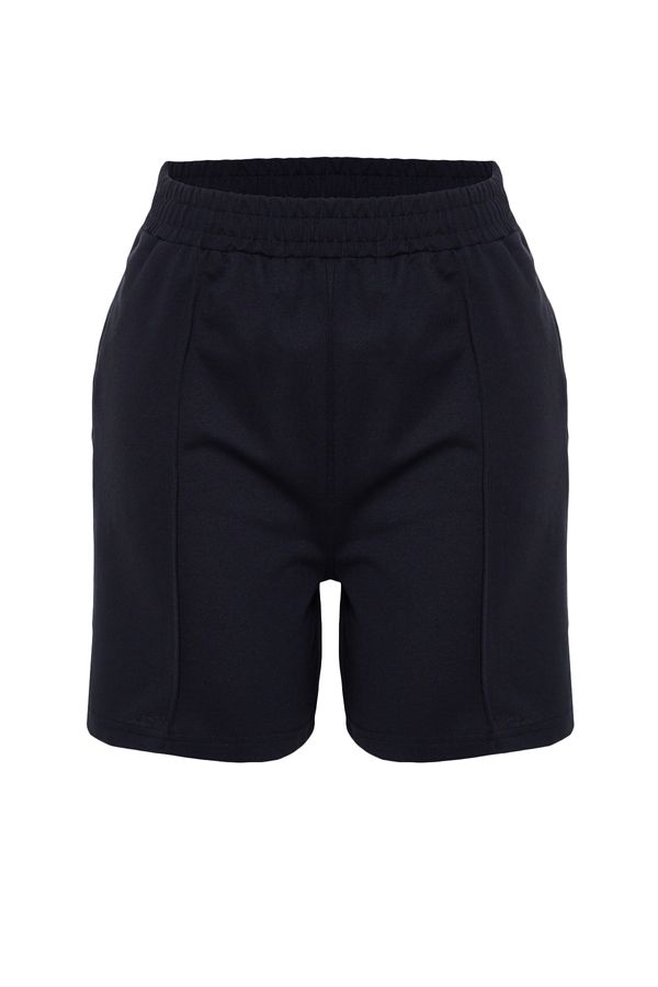 Trendyol Trendyol Curve Plus Size Shorts & Bermuda - Navy blue - High Waist