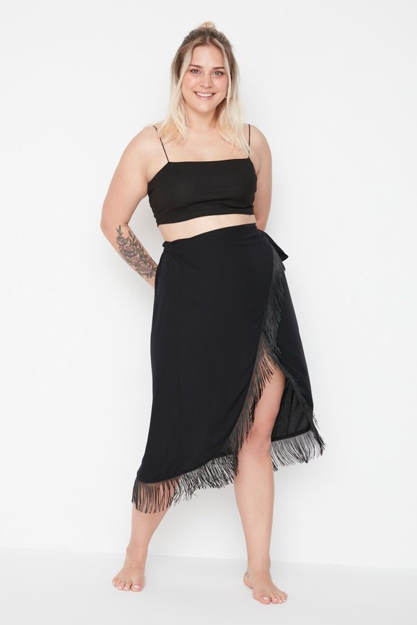 Trendyol Trendyol Curve Plus Size Skirt - Black - Midi