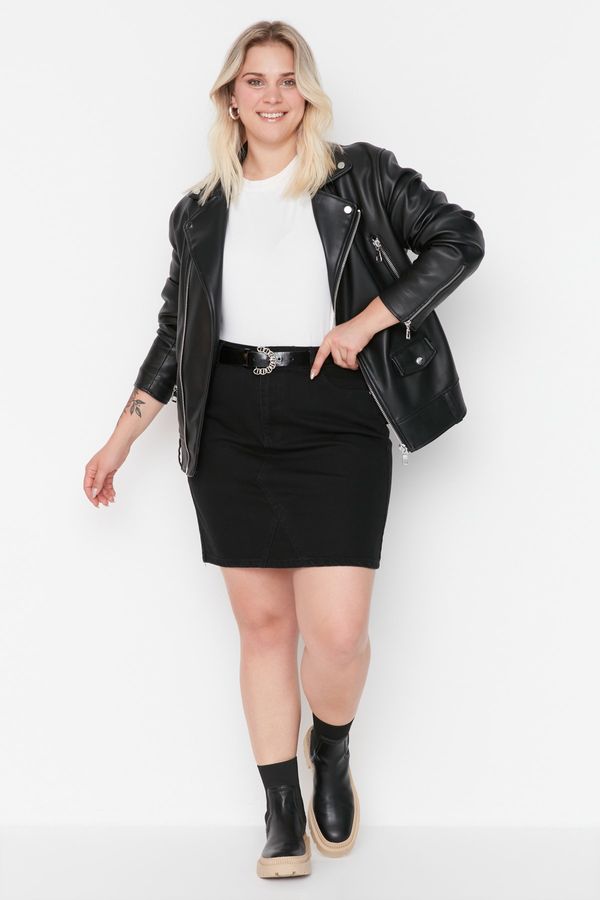 Trendyol Trendyol Curve Plus Size Skirt - Black - Mini