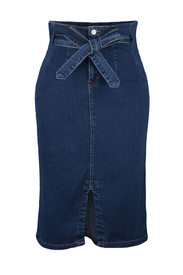 Trendyol Trendyol Curve Plus Size Skirt - Blue - Mini