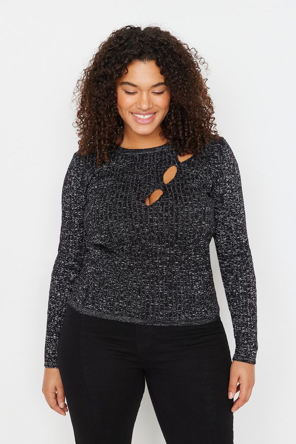 Trendyol Trendyol Curve Plus Size Sweater - Black - Fitted