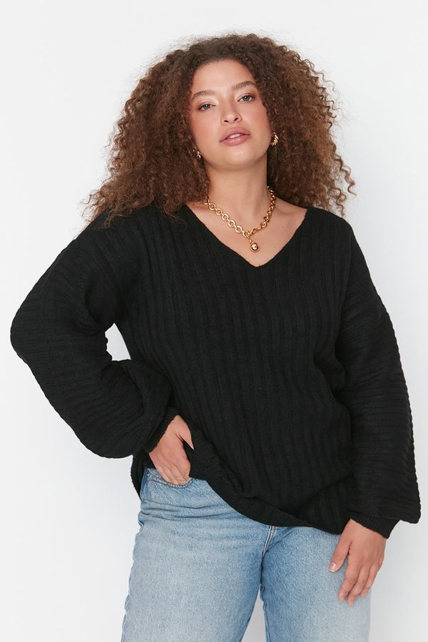 Trendyol Trendyol Curve Plus Size Sweater - Black - Regular fit