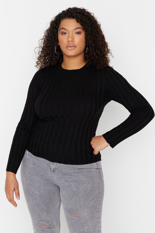 Trendyol Trendyol Curve Plus Size Sweater - Black - Slim fit