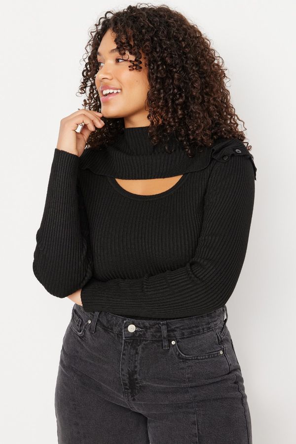 Trendyol Trendyol Curve Plus Size Sweater - Black - Slim