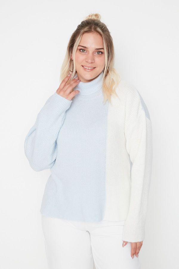 Trendyol Trendyol Curve Plus Size Sweater - Blue - Regular fit