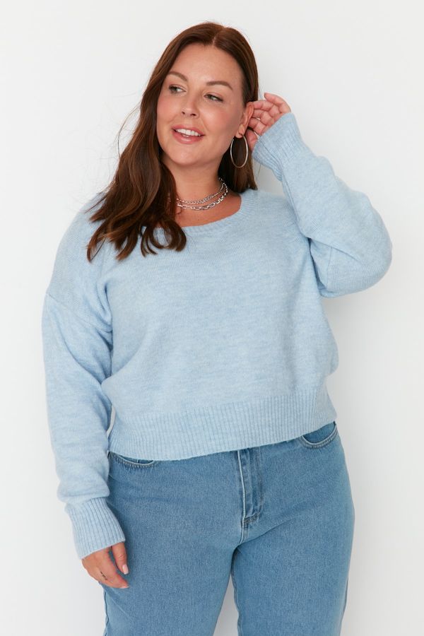 Trendyol Trendyol Curve Plus Size Sweater - Blue - Regular fit