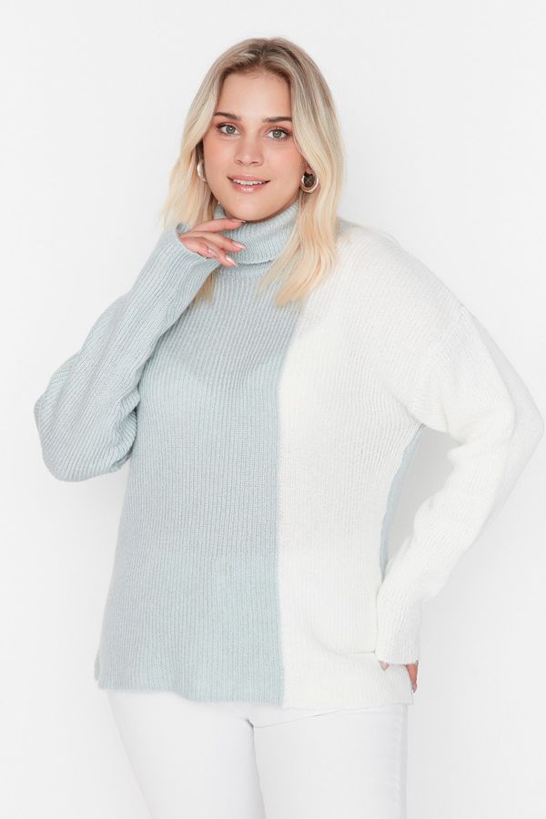 Trendyol Trendyol Curve Plus Size Sweater - Green - Regular fit