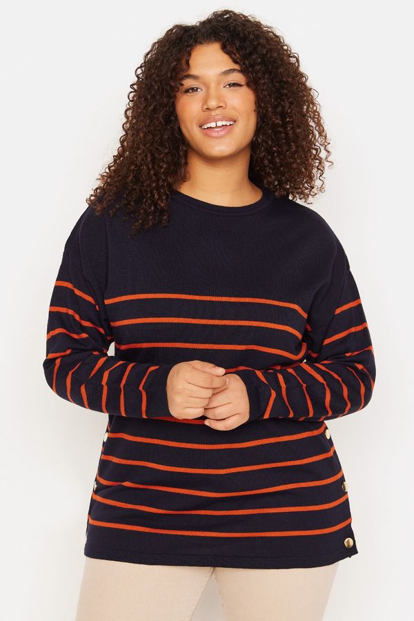 Trendyol Trendyol Curve Plus Size Sweater - Navy blue - Relaxed fit