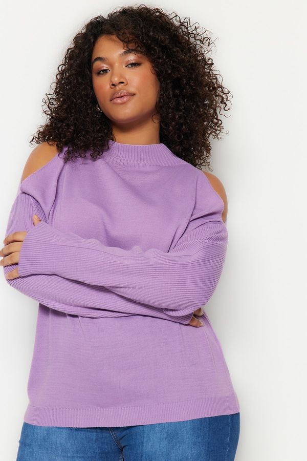 Trendyol Trendyol Curve Plus Size Sweater - Purple - Relaxed fit