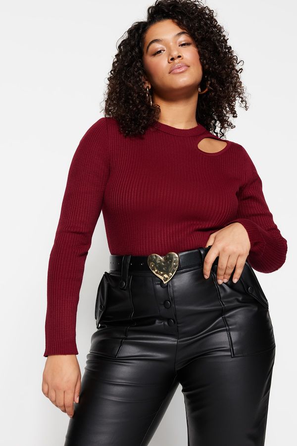 Trendyol Trendyol Curve Plus Size Sweater - Purple - Slim fit