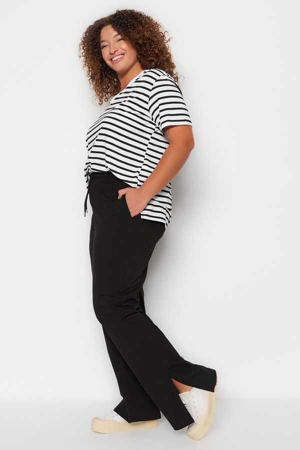 Trendyol Trendyol Curve Plus Size Sweatpants - Black - Straight