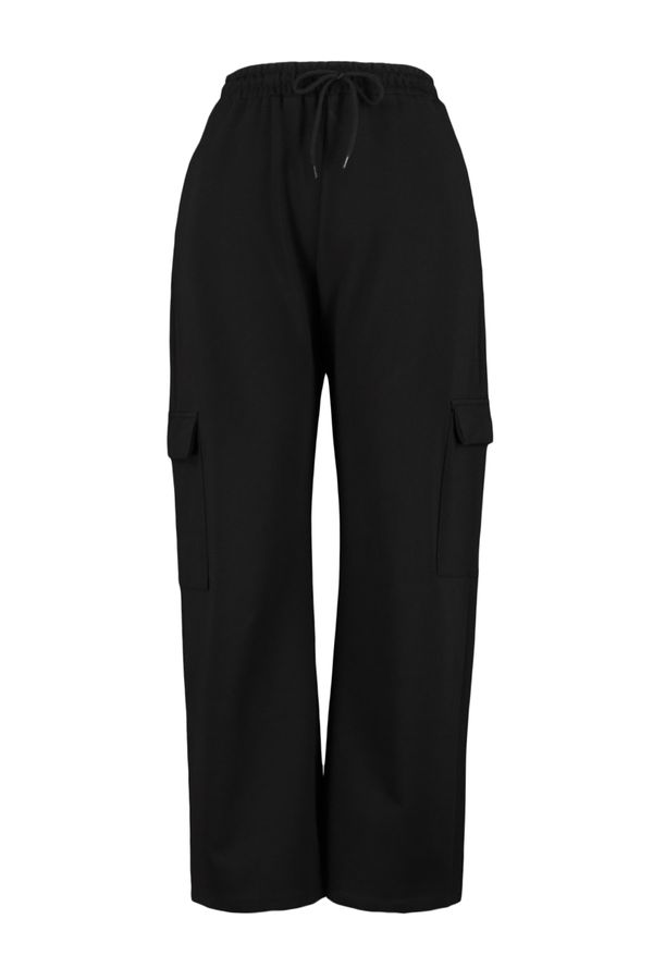 Trendyol Trendyol Curve Plus Size Sweatpants - Black - Wide leg