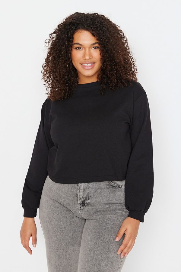 Trendyol Trendyol Curve Plus Size Sweatshirt - Black - Regular