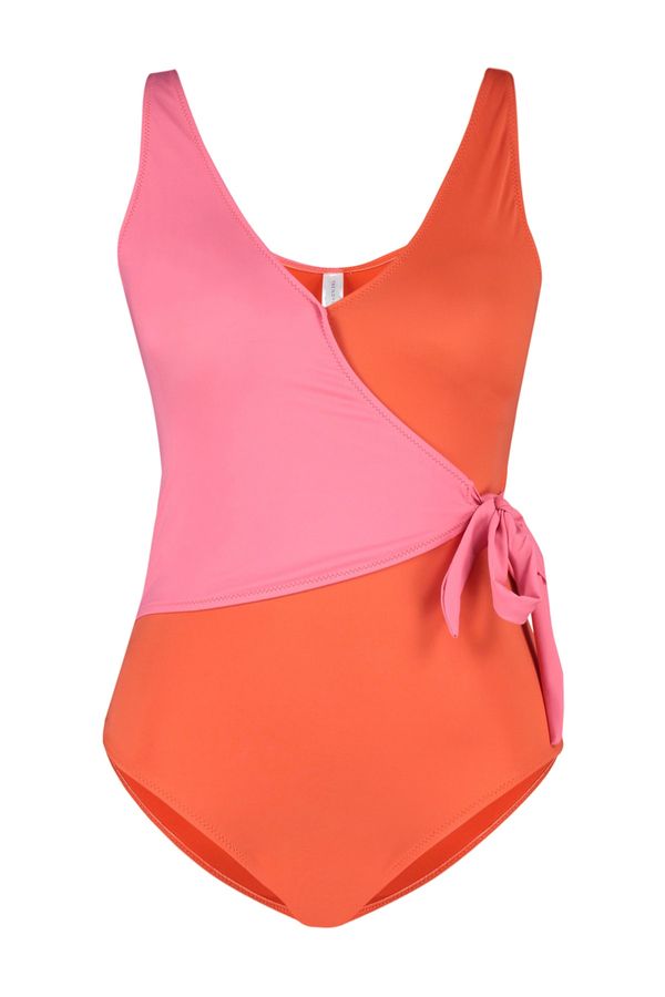 Trendyol Trendyol Curve Plus Size Swimsuit - Pink - Colorblock