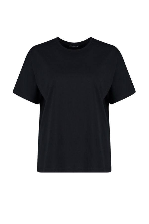 Trendyol Trendyol Curve Plus Size T-Shirt - Black - Oversize