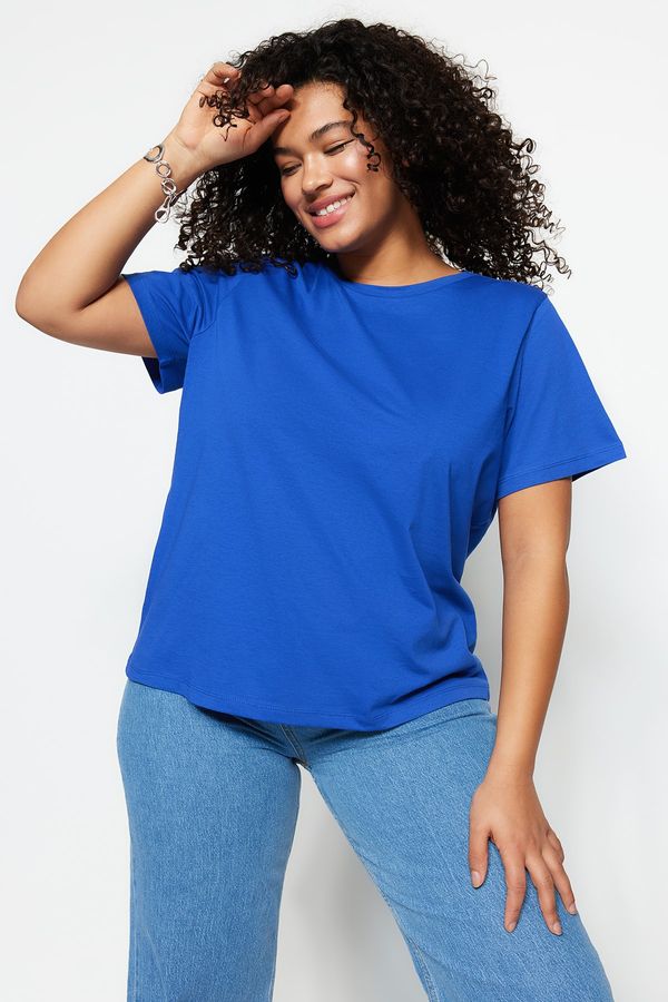 Trendyol Trendyol Curve Plus Size T-Shirt - Blue - Regular fit