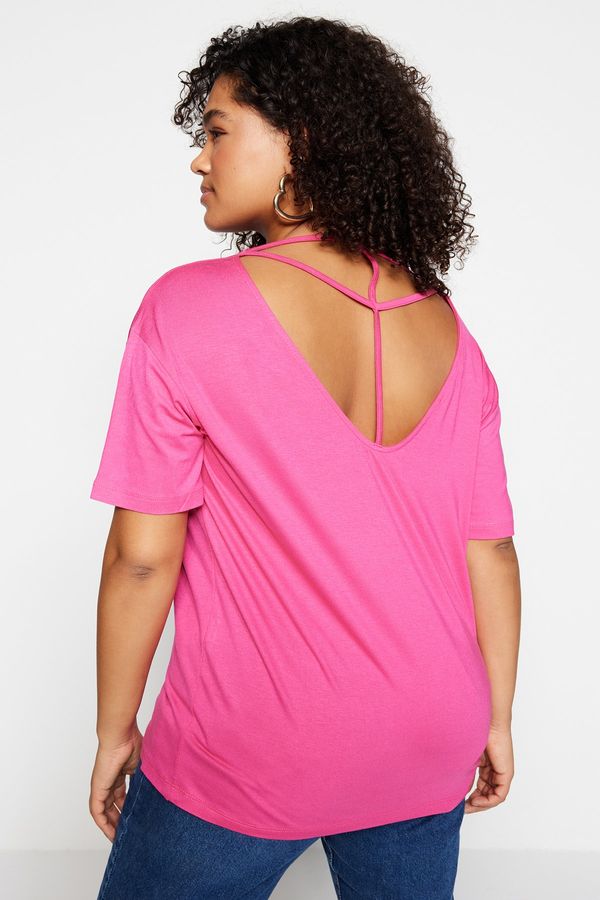 Trendyol Trendyol Curve Plus Size T-Shirt - Pink - Regular fit