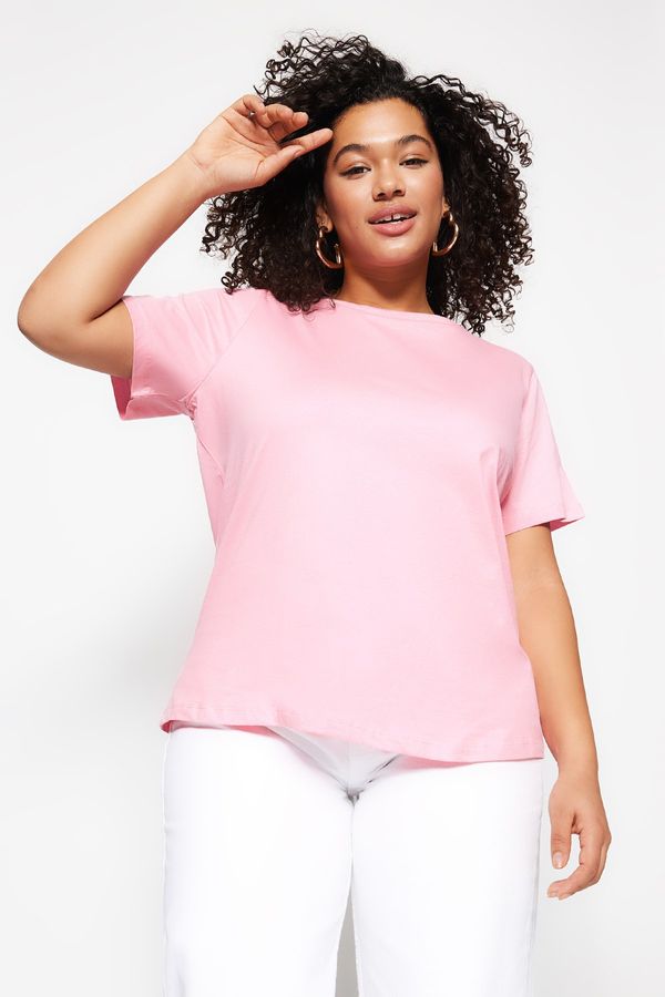 Trendyol Trendyol Curve Plus Size T-Shirt - Pink - Regular fit