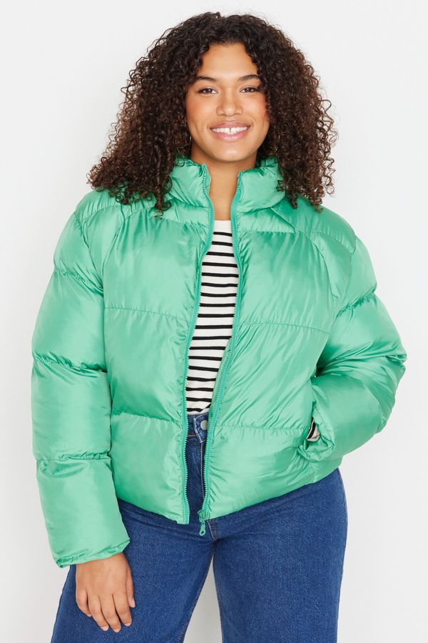 Trendyol Trendyol Curve Plus Size Winterjacket - Green - Puffer