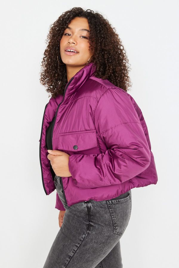 Trendyol Trendyol Curve Plus Size Winterjacket - Purple - Puffer