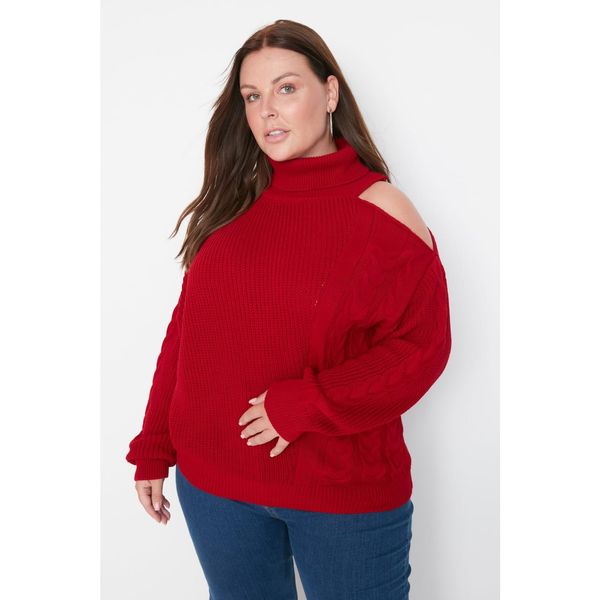 Trendyol Trendyol Curve Red Turtleneck Knitwear Sweater