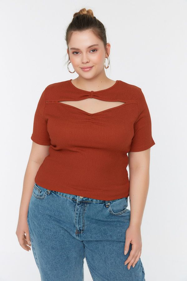 Trendyol Trendyol Curve Tile Cutout Detailed Knitted Blouse