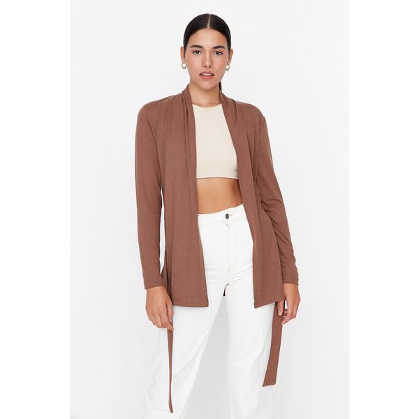 Trendyol Trendyol Dark Beige Viscose Knitted Cardigan