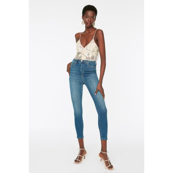 Trendyol Trendyol Dark Blue High Waist Skinny Jeans